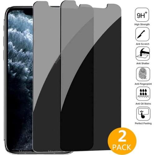 1-2Pcs Privacy Screen Protectors for iPhone 12 11 Pro XS Max 12Mini X XR SE2020 Anti-spy Tempered Glass for iPhone 6 6S 7 8 Plus