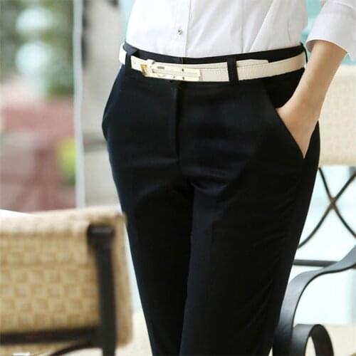 Women Pants 2016 Spring Autumn Plus Size Elegant OL office Black Pant Casual Pants Slim Formal Pants Straight Trousers 6XL KZ2