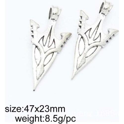 10pcs 47x23mm Alloy Antique Silver Sword Charms Pendant Fit For DIY Necklace Bracelet