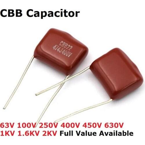 10pc CBB 1KV 0.001UF 1NF 1000PF 2.2NF 4.7NF 0.1UF 100NF 0.22UF 220NF 1000V 102J 222J 472J 104J 224J Polypropylene film capacitor