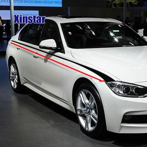 2pcs M power performance car side sticker for BMW E28 E30 E34 E36 E39 E46 E60 E61 E62 E91 E92 for BMW 520 525 530 535 550