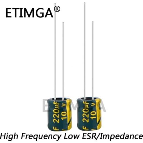 20pcs/lot 10v 220UF Low ESR / Impedance high frequency aluminum electrolytic capacitor size 6X7 220UF 20