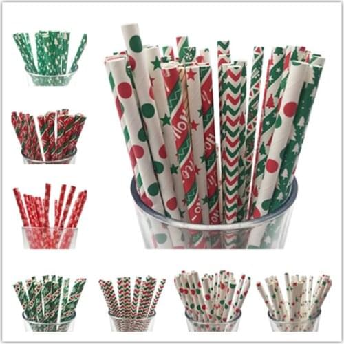 25pcs/pack Eco friendly straw Degradable disposable straws straw Christmas bar party home decoration bar accessories straws