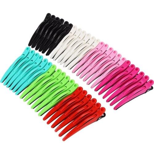 6pcs/set Dolphin Hair Clip Hairdressing Clamps Claw Clip Hair Salon Plastic Crocodile Barrette Holding Hair Section Clips Grip