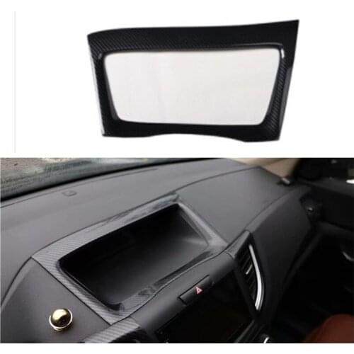 Car Dashboard GPS Navigation Frame Cover Trim Sticker For Honda CRV 2012-2014 Carbon Fiber ABS