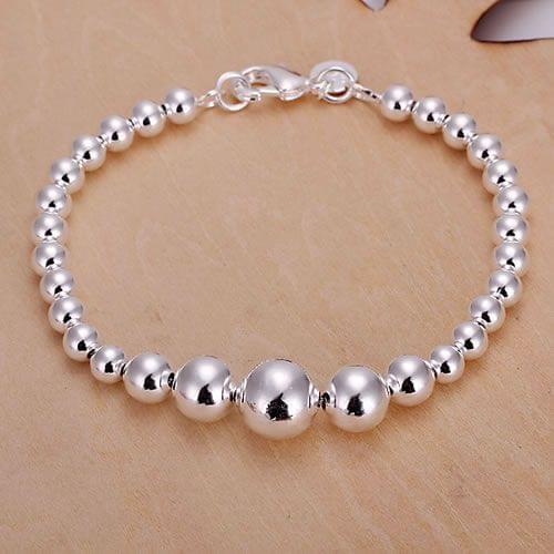 Free shipping jewelry silver plated jewelry bracelet fine fashion bead bracelet top quality wholesale and retail SMTH165