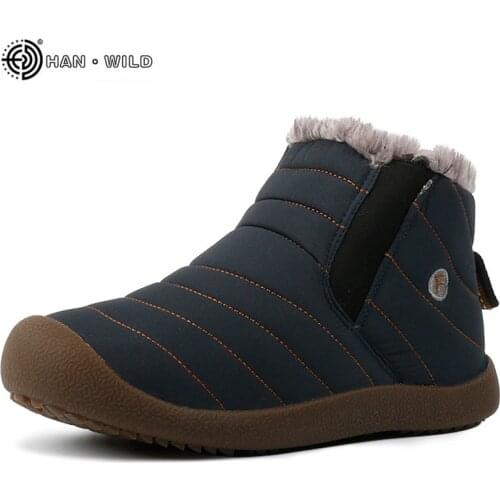 Fashion Men Winter Shoes Lovers Solid Color Snow Boots Mens Plush Antiskid Bottom Keep Warm Waterproof Ski Boots Plus Big Size