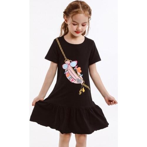 Childrens Dress 2021 Summer New Printing Kids Dress For Girls Casual Cartoons Princess Dresses Toddler Girls Clothing 2-6 Years
