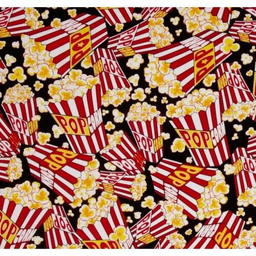 HLQON 100% cotton sateen stretch Popcorn printed fabric for patchwor ksewing women clothing upholstery tissue wedding dress