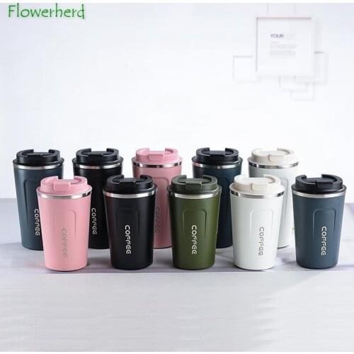 Stainless Steel Coffee Mug with Lid Vacuum Creative Outdoor Car Cup 510ml/380ml Coffee Cup Mugs Coffee Cups Drinkware Coffeeware