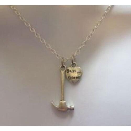 Fashion Tools Necklace Spanner,Hammer,Saw,Axe Best Friends Charm Pendants Necklace Creative Women Men Jewelry Gifts