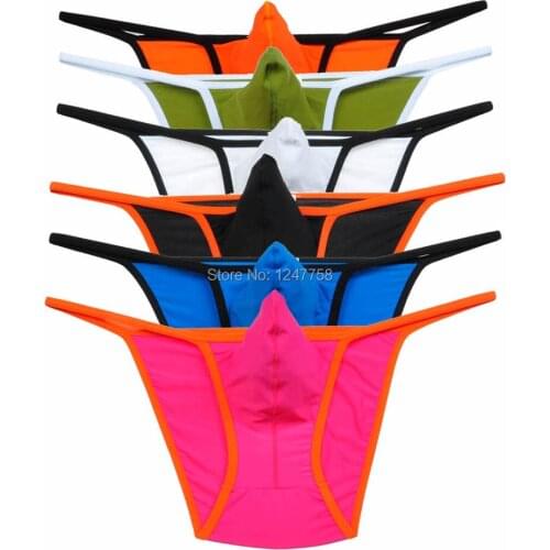 Mens Enlarge Pouch Underwear G- String Avant Gard Bikini Thong Pants