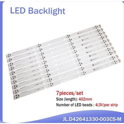 7 pcs/Lot 100% new LCD TV backlight strip for hisense LED43EC500U/43N2000 JL.D42641330-003CS-M 1 pcs= 40.2cm 4 LEDs (1led=3v)