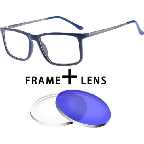 New Fashion Optical Glasses Square Anti blue light Oculos Myopia Multifocal progressive Prescription Lens Men Frame Glasses