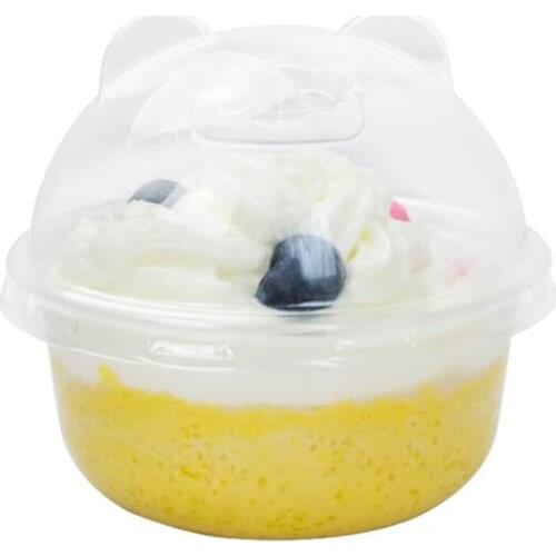 50pcs 170ml Disposable Mousse Dessert Cup with Lid Ice Cream Fruit Yogurt Jelly Pudding Plastic Container