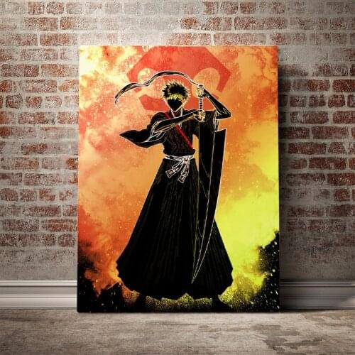 Kurosaki ichigo Bleach poster Framed Wooden Canvas Wall Art Decoration prints for living room Home decor Painting Frame Picture