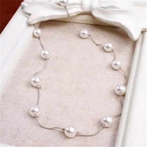 Lusion Jewelry Korea Fashion Simulated Pearl Choker Necklace Chains Maxi Necklace Necklaces & Pendants Woman Bijoux Femme Gift