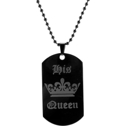 Crown His Queens Her King Necklace Titanium Steel Lover Couple Valentine кулон Chains цепи брелок Trendy Choker Jewelry Gift