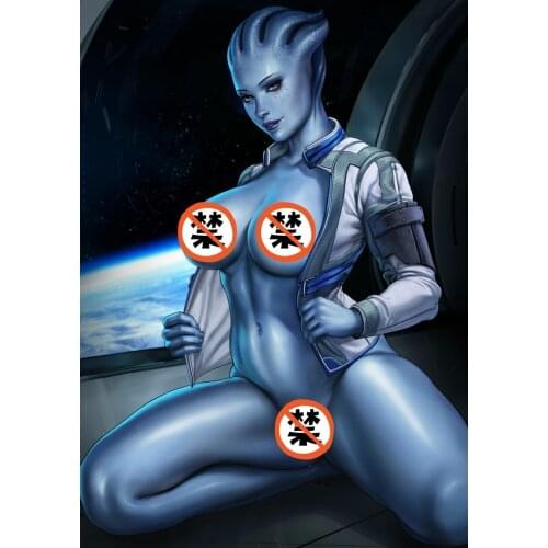 Printed silk or canvas Game Mass Effect 3 Liara art poster 16x24 24x36 inch custom living room bedroom home art wall picture