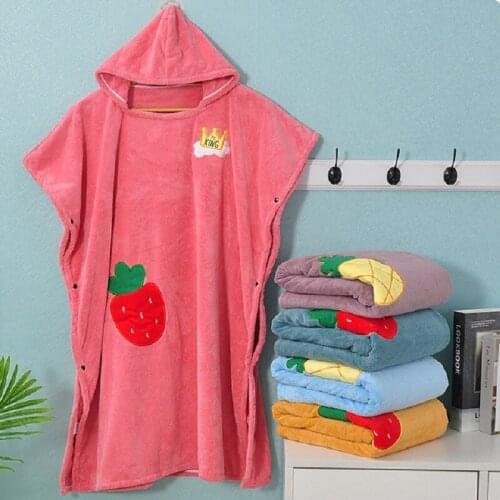 Adult Beach Suit Change Robe Surf Poncho Microfiber Hood Beach Towel Absorbent Soft Coral Fleece Hooded Bath Towels Beachwear