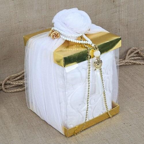Plush Prayer Rug, Crystal Rosary Special Decorated Acetate Boxed Gift Set FREE SHİPPİNG