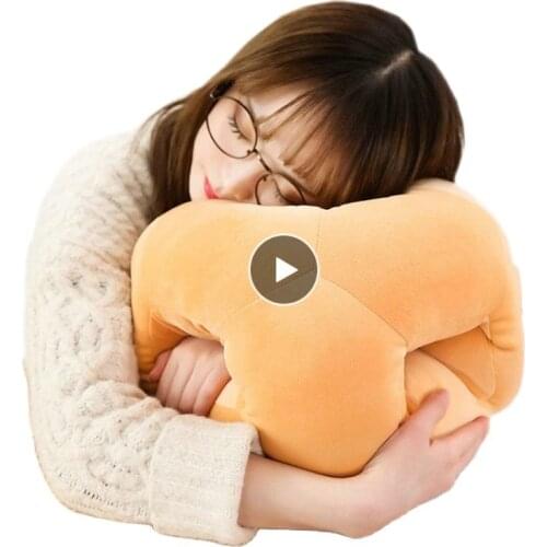Cube Nap Sleeping Pillow For Office Bread Neck Pillow with Hand Warmer kid School Vote Sleeping on Table Creative gift for Boy