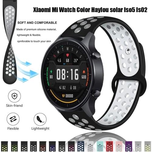 20/22mm Strap for Xiaomi Mi Watch Color Haylou solar LS05 Band Replacement Bracelets for xiaomi haylou ls02 Silicone Wrist Belts
