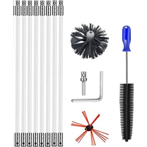Chimney Sweeping Special Brush For Fireplace Chimney Cleaning Reinforced Nylon Rod Fireplace Pipe Brush With Replacement upgrade