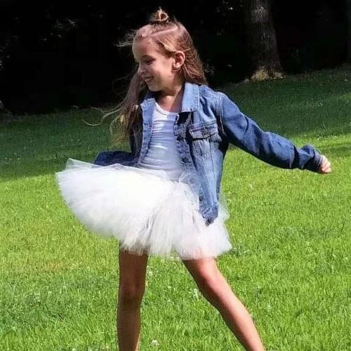 2021 Girls Fluffy Tulle Skirt Kid Baptism Wedding Tutu Skirt Off-White Ballet Dance Tutu for Child Birthday Christmas Photo Prop