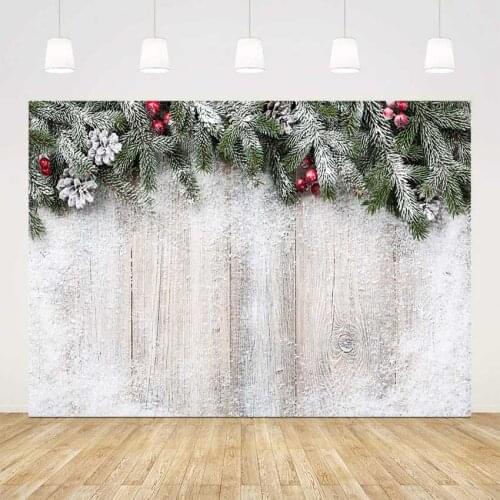 Winter white snow wood floor backdrop for photography newborn product background for photo studio pine tree photo backgrounds