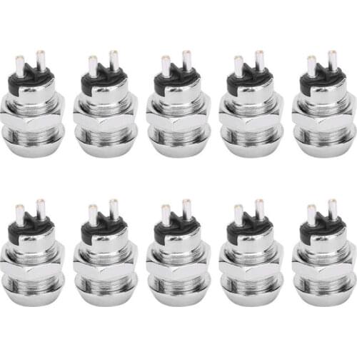 10 Sets Key Switch Stainless Steel On/Off Power Lock Double Pull Switches 12 x 22mm Electronic Switch