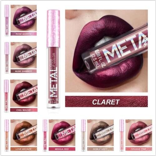 14 Colors Metallic Matte Liquid Lipstick High Pigmentation Satin-matte Lip Gloss Moisturizing Waterproof Lasting Makeup TSLM1