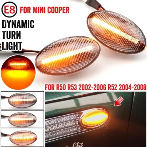 2x Flowing Repeater Lamp Dynamic LED Turn Signal Side Marker Light For BMW MINI Cooper R50 R53 2002-2006 R52 2004-2008