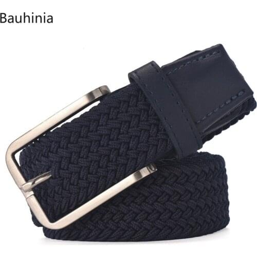 2021 New95-130CM Canvas Belts for Men Fashion Metal Pin Buckle Military Tactical Strap Male Elastic Belt for Pants Jeans