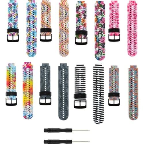 230HS)Soft Silicone Replacement Watch Band for Garmin Forerunner 230/235/235Lite /220 / 620 / 630 / 735 Smart Watch