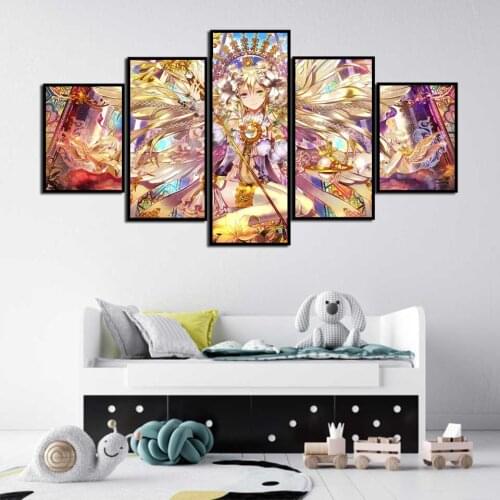 Constellation and Magic Academy Anime HD Print 5 Panel Poster Wall Art Nordic Living Room Home Decoration