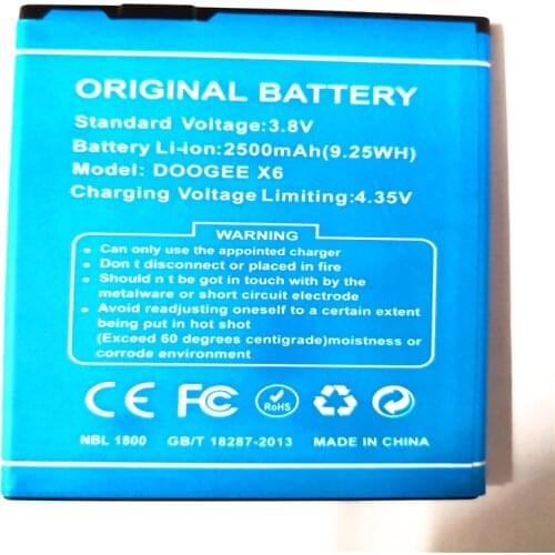 For DOOGEE X6 Battery High Quality 2500mAh Batterie Bateria Batterij for DOOGEE X6 Pro with phone stander
