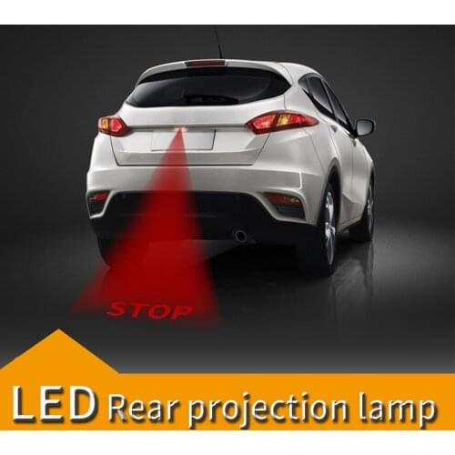 SUNKIA 12V-24V Car Warning Laser Tail Logo Rear Fog Light Car Styling Auto Brake Parking Rearing License Lamp STOP/SKULL Design