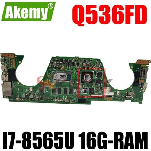 For Asus Q536FD Q536FN Q536FDX UX562F mainboard W/ 16G-RAM I7-8565U (V2G) UX562FD REV2.0 Laptop mainboard