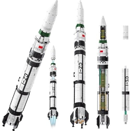 Building Blocks Bricks Toys for Kids Long march No.1 Rocket Launch Vehicle Model Children Boy Gifts 2147Pcs Space Series