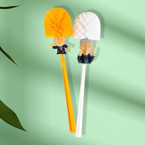 Creative Donald Trump Toilet Brush US President Joe Biden Original Toilet Cleaning Brush Handle Wc Bathroom Supplies Accessories