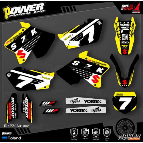 PowerZone Custom Team Graphics Decals Stickers Kit For SUZUKI Decal 2001-2012 RM125 250 002