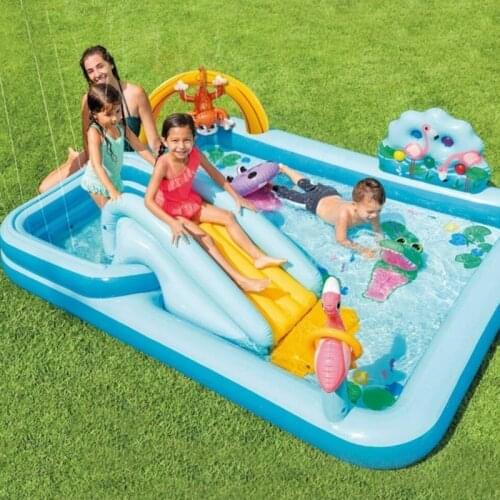 Crocodile Garden Water Jet Slide Inflatable Pool Childrens Family Swimming Pool Ocean Ball Pool