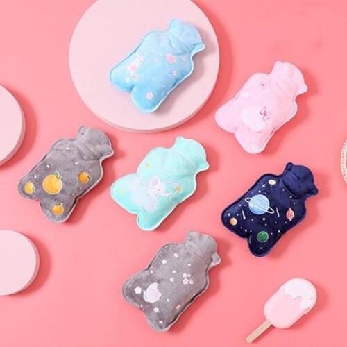 2021 New 1PC Hot Water Bottle Cute Cartoon Portable Cold-proof Fleece Bag for Women Hand Warm Water Bottle Safe