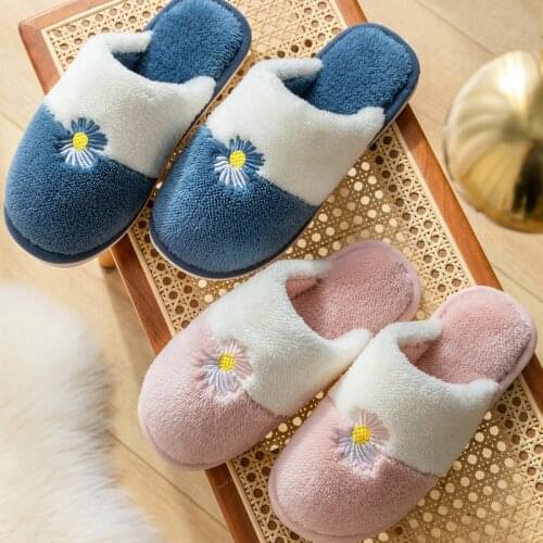 2021 Winter New Style Cotton Shoes Thick-soled Warm Plush Slippers For Men And Women Indoor Fashion Couple Non-slip Shoes