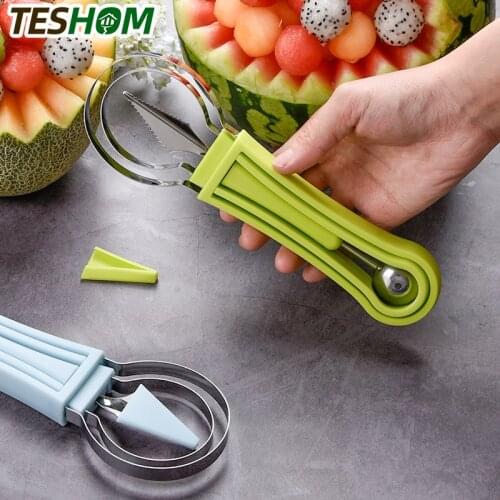 Creative 3-in-1 Fruit Carving Knife Watermelon Baller Ice Cream Dig Ball Scoop Spoon Baller Diy Assorted Cold Dishes Tool
