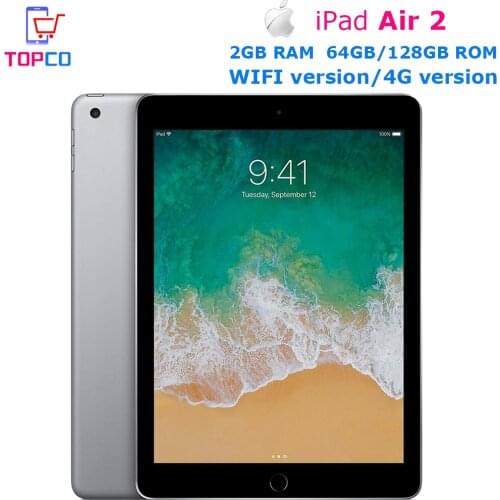 Apple iPad Air 2 WIFI/4G LTE Original iPad 9.7" Triple-core A8X 8MP&1.2MP RAM 2GB ROM 64GB/128GB Fingerprint Cellphone