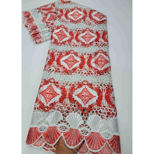Popular African Guipure Lace Fabric With Velvet 2021 High Quality Nigerian Swiss Voile In Switzerland Embroidery Lace Fabric 5Y