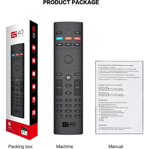 Docooler G40S Smart Voice Air Mouse 6-Axis Gyroscope Remote Control IR Learning Voice Control Replacement for H96 Android TV BOX