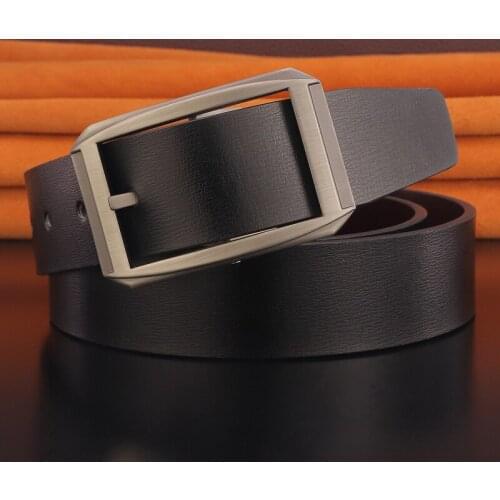 Personality buckle gray buckle genuine leather fashion designers belts casual luxury brand Coffee Cowskin ceinture homme
